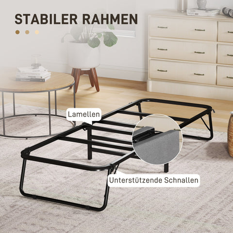 Rootz Folding Bed - Guest Bed - Adjustable Sleeper - Comfort Mattress - 190x70cm - 4 Wheels for Easy Mobility
