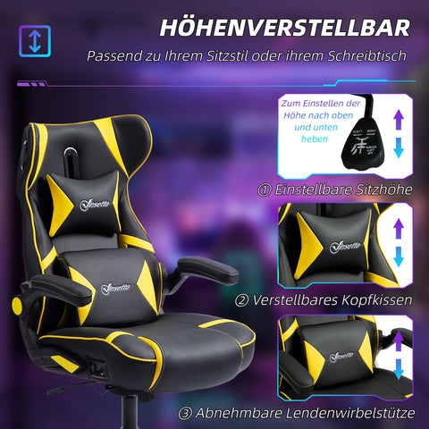 Rootz Rocking Gaming Chair - Ergonomic Gaming Seat - Video Gaming Chair - Lumbar Support - 69cm x 73cm x 112-118cm