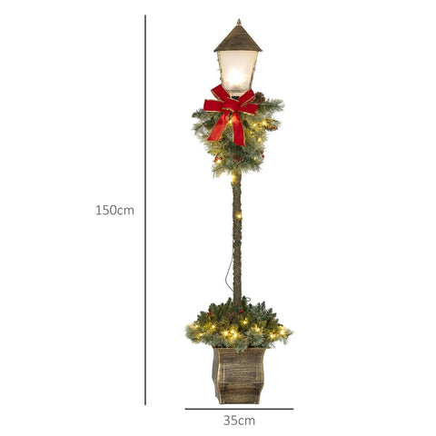 Rootz Christmas Lantern - Artificial Pine Branches - LED Lights - Lifelike Fir - Flame-Retardant - 35cm x 150cm - Green - Warm White