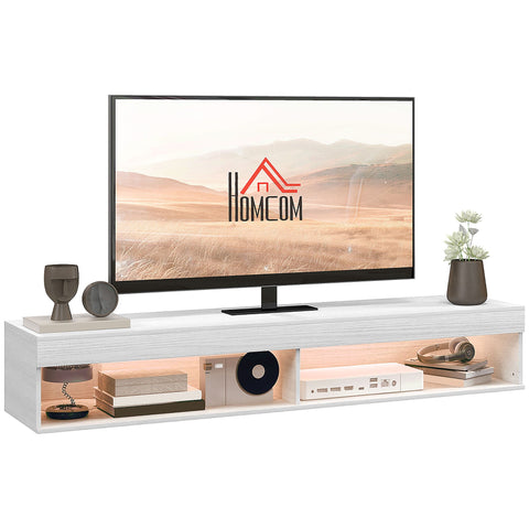 Rootz Floating Wall Meuble TV - LED TV Stand - Media Cabinet - Space Saving - 180L x 40W x 30H cm