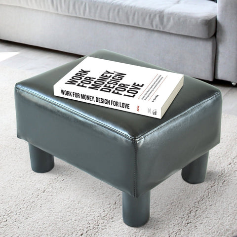 Rootz Footstool - Faux Leather Bench - Versatile Ottoman - Elegant Design - Durable & Water-Resistant - 40cm x 30cm x 24cm