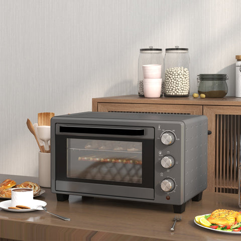 Rootz Mini Oven Toaster - Compact Oven - Countertop Oven - 21L Capacity - Versatile Cooking - Stainless Steel - 46.4cm x 38cm x 28.5cm