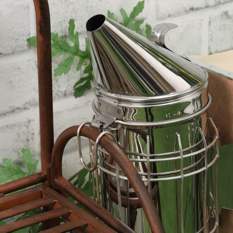 Rootz Beekeeping Set - 7-Piece Honey Harvesting Kit - Stainless Steel Tools - Hive Chisel - Uncapping Knife - 28.5cm Smoker