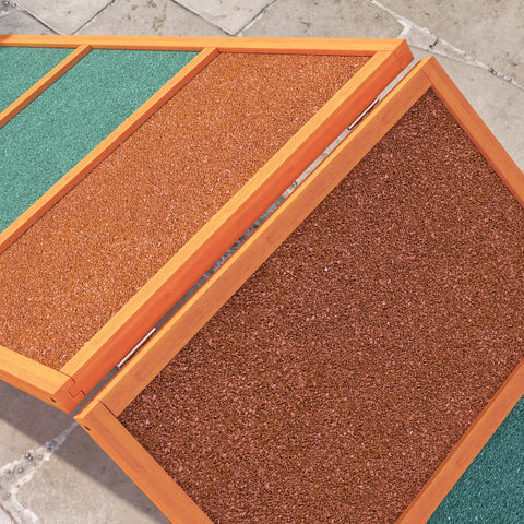 Rootz Agility Dog Ramp - Foldable & Adjustable Pet Ramp - Non-Slip Training Equipment - Fir Wood - 173 x 59 x 66 cm - Up to 40 kg - Orange/Green