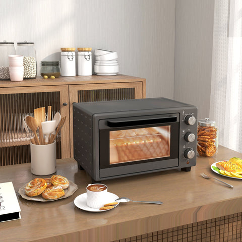 Rootz Mini Oven Toaster - Compact Oven - Countertop Oven - 21L Capacity - Versatile Cooking - Stainless Steel - 46.4cm x 38cm x 28.5cm