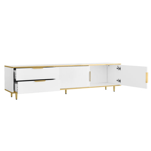 Rootz TV Cabinet - Entertainment Stand - Media Unit - Ample Storage - 175L x 40W x 45H cm