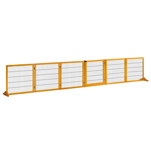 Rootz Dog Safety Gate - Freestanding Barrier - Modular Folding - Pine Wood - Stability Support - 432cm x 36cm x 70cm