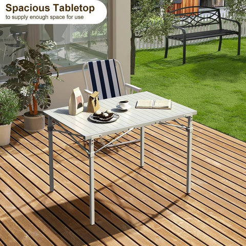 Rootz Camping Table - Folding Table - Collapsible Outdoor Table - Aluminum Frame - 69cm x 70cm x 104cm