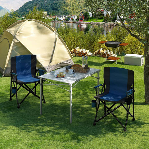 Rootz Camping Table - Folding Table - Collapsible Outdoor Table - Aluminum Frame - 69cm x 70cm x 104cm