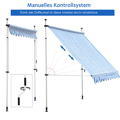 Rootz Window Awning - Sun Protection Canopy - Balcony Shade - UV Resistant - 150x250cm