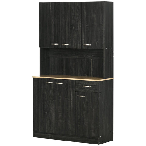 Rootz Kitchen Buffet Cabinet - Kitchen Storage - Pantry Cabinet - Modern Style - 101L x 39W x 180H cm