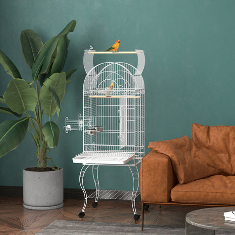 Rootz Bird Cage on Wheels - Aviary - Parrot House - Easy Cleaning - 51cm x 51cm x 153cm