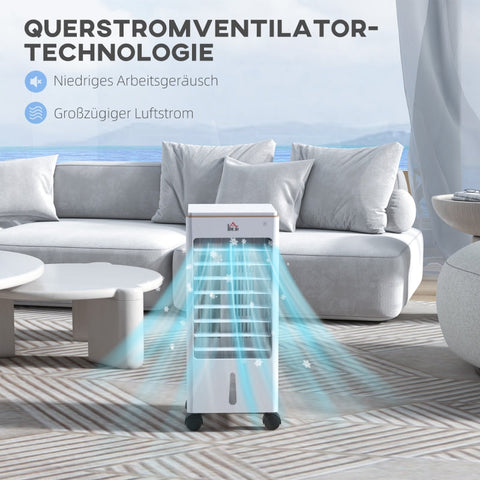 Rootz Portable Air Conditioner - Cooler - Humidifier - Ventilator - Quiet - Wide Coverage - 22.5cm x 24.5cm x 53.5cm. Freshen up rooms up to 20㎡!