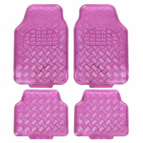 Rootz Aluminum Car Mats - Vehicle Floor Liners - Universal Fit - Heavy-duty PVC - Weatherproof - 69cm x 49cm & 46cm x 47cm
