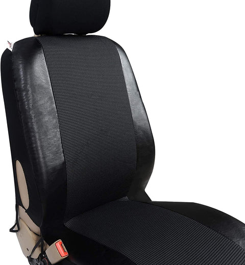 Rootz Car Seat Covers - Set of 1+2 - Artificial Leather - Easy-care - Universal Fit - Polyester Foam - 3-8mm - Washable - Installation Accessories - 100% Polyester - 30° Wash - High Comfort - Durable
