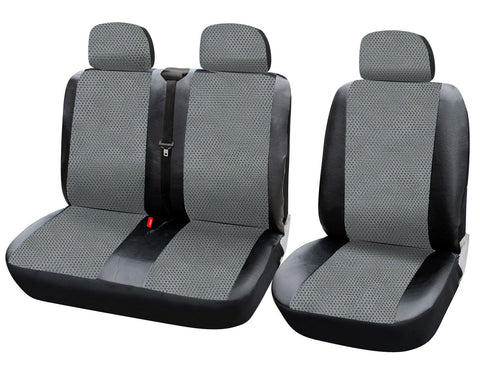 Rootz 1+2 Seat Covers for Car Transporters - Polyester - Double Seat Zipper - Easy-Care - Universal Dimensions - Extra Thick Back Lamination