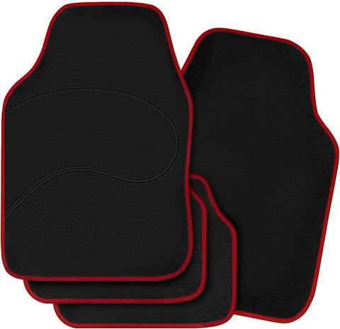 Rootz 4-Piece Car Floor Mats - Vehicle Mat Set - Floor Protectors - Universal Fit - 450gsm Carpet Material - 45cm x 67cm, 41cm x 34cm