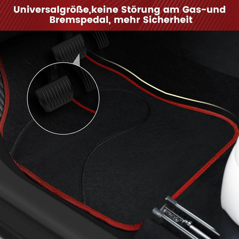 Rootz 4-Piece Car Floor Mats - Vehicle Mat Set - Floor Protectors - Universal Fit - 450gsm Carpet Material - 45cm x 67cm, 41cm x 34cm