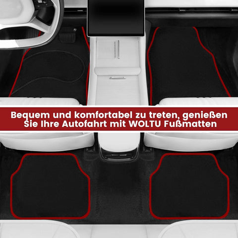 Rootz 4-Piece Car Floor Mats - Vehicle Mat Set - Floor Protectors - Universal Fit - 450gsm Carpet Material - 45cm x 67cm, 41cm x 34cm