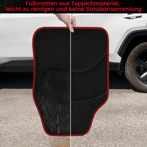 Rootz 4-Piece Car Floor Mats - Vehicle Mat Set - Floor Protectors - Universal Fit - 450gsm Carpet Material - 45cm x 67cm, 41cm x 34cm