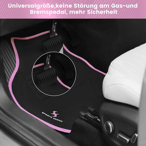 Rootz 4 Piece Car Floor Mat Set - All-Weather Floor Mats - Universal Fit - Embroidery Pattern - Water-Repellent - 45cm x 67cm & 45cm x 33cm
