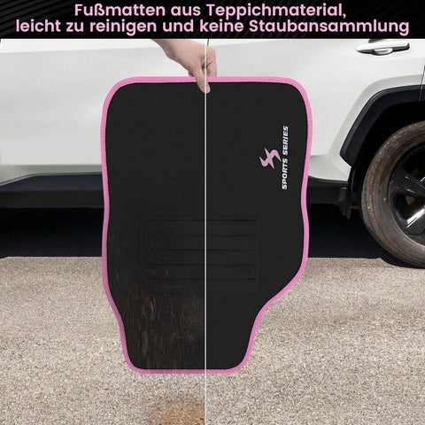 Rootz 4 Piece Car Floor Mat Set - All-Weather Floor Mats - Universal Fit - Embroidery Pattern - Water-Repellent - 45cm x 67cm & 45cm x 33cm