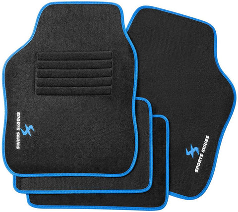 Rootz Car Floor Mat Set - Universal All-Weather Mats - Carpet Material - Vehicle Interior Protection - Non-slip Backing - 45cm x 67cm, 45cm x 33cm