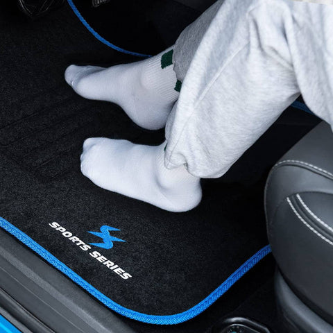 Rootz Car Floor Mat Set - Universal All-Weather Mats - Carpet Material - Vehicle Interior Protection - Non-slip Backing - 45cm x 67cm, 45cm x 33cm