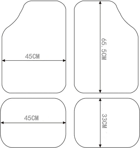 Rootz Car Floor Mat Set - Universal All-Weather Mats - Carpet Material - Vehicle Interior Protection - Non-slip Backing - 45cm x 67cm, 45cm x 33cm
