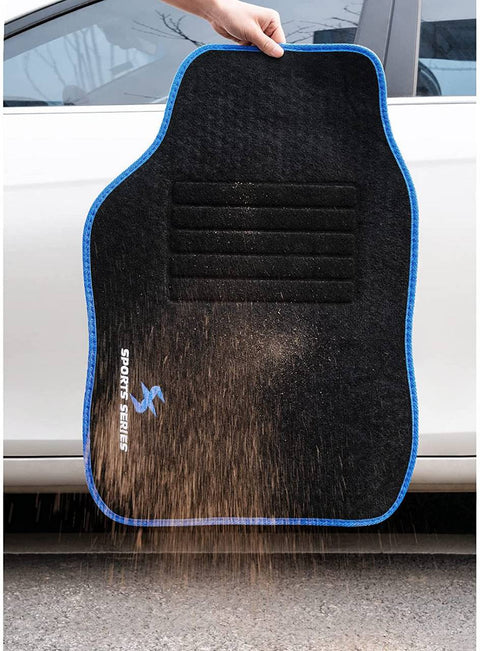 Rootz Car Floor Mat Set - Universal All-Weather Mats - Carpet Material - Vehicle Interior Protection - Non-slip Backing - 45cm x 67cm, 45cm x 33cm