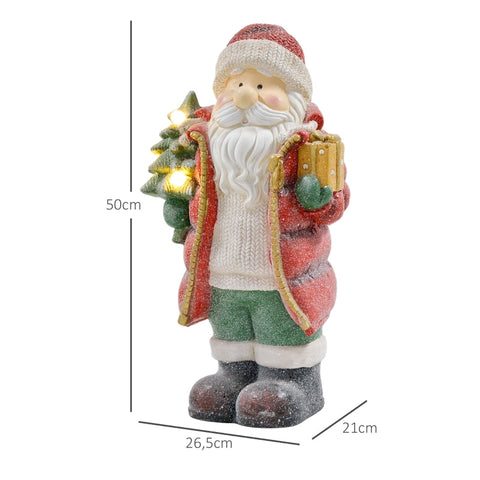 Rootz Santa Claus Christmas Decoration - Holiday Decor - LED Lights - Battery Operated - Festive Atmosphere - 26.5cm x 21cm x 50cm