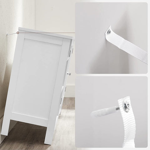 Rootz Under-Sink Cabinet - Bathroom Storage - Vanity Cabinet - MDF - Chrome Handles - 90cm x 30cm x 60cm