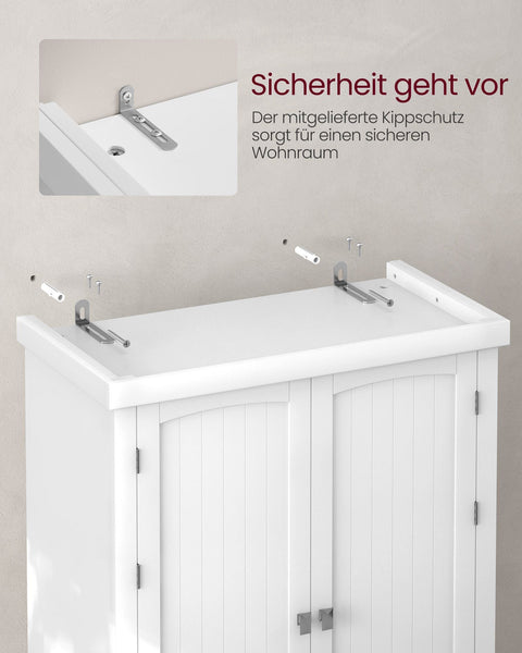 Rootz White Kitchen Cupboard - Pantry Cabinet - Shelves & Drawers - MDF - 40cm x 76cm x 182.1cm - Maximum Load 27kg - Assembly Required