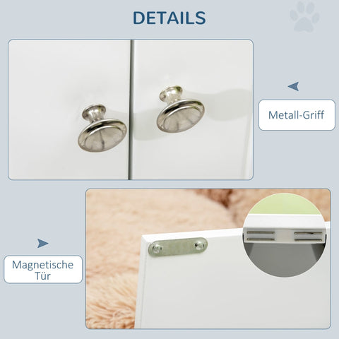 Rootz Dog Feeding Station - Pet Feeding Station - Elevated Dog Feeder - Ample Storage - Secure Magnetic Doors - Hygienic Stainless Steel Bowls - 60L x 30W x 35.5H cm - MDF and Stainless Steel
