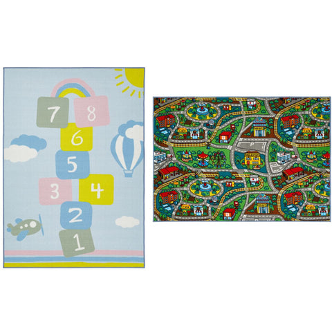 Rootz Children's Carpet - Play Mat - Reversible Rug - Ultimate Fun - 190 x 133 x 0.8 cm