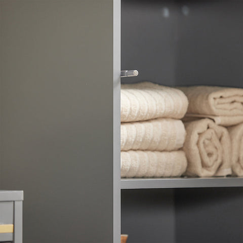 Rootz Tall Bathroom Cabinet - Storage Organizer - Bathroom Shelf - Adjustable Shelves - Water-Resistant Metal Legs - Anti-Tip Safety Feature - 35cm x 170cm x 35cm