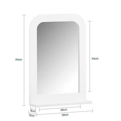 Rootz Wall Mirror Shelf - Bathroom Shelf - Storage Rack - Timeless Design - 38x54x9cm