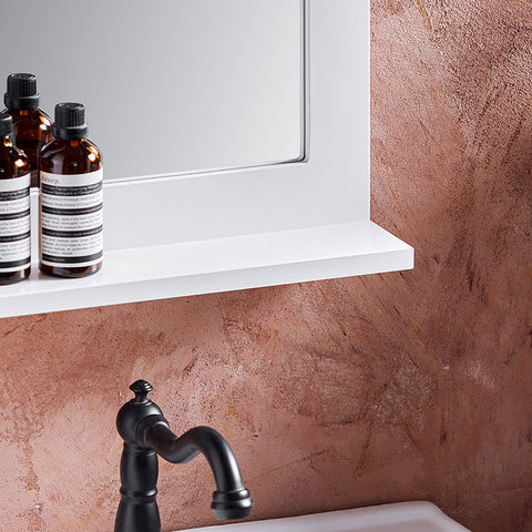 Rootz Wall Mirror Shelf - Bathroom Shelf - Storage Rack - Timeless Design - 38x54x9cm