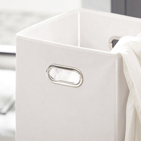 Rootz Linen Cupboard with 2 Laundry Bags - Laundry Collector - Laundry Basket - MDF Construction - Removable Bags - Flexible Storage - 78cm x 91cm x 38cm