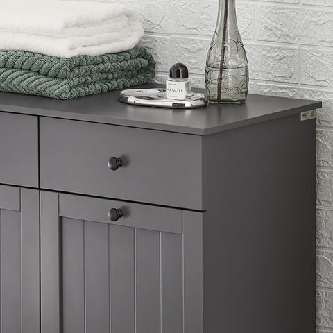 Rootz Linen Cupboard with 2 Laundry Bags - Laundry Collector - Laundry Basket - MDF Construction - Removable Bags - Flexible Storage - 78cm x 91cm x 38cm