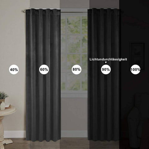 Rootz Luxe Fluwelen Verduisteringsgordijnen - Gordijnen - Raambekleding - Lichtblokkering - Thermische isolatie - Eenvoudige installatie - 140 cm x 225 cm/245 cm/270 cm