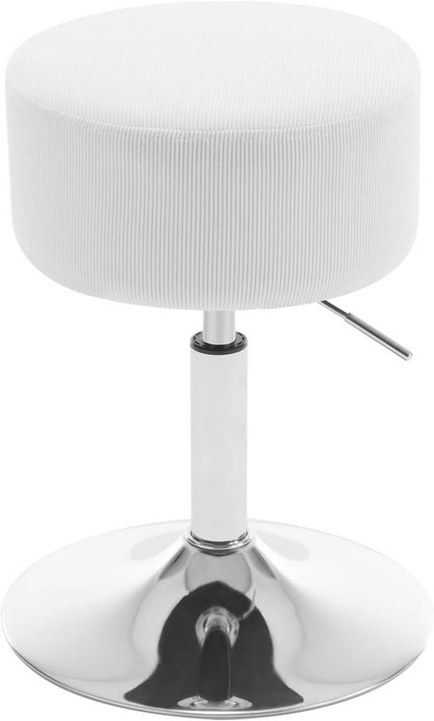 Rootz Corduroy Adjustable Swivel Stool - Makeup Chair - Furniture Seating - Breathable Seat - 33.5cm x (52-67cm) x 33.5cm