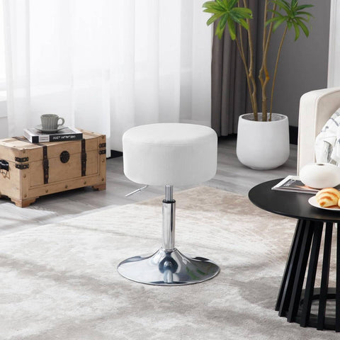 Rootz Corduroy Adjustable Swivel Stool - Makeup Chair - Furniture Seating - Breathable Seat - 33.5cm x (52-67cm) x 33.5cm