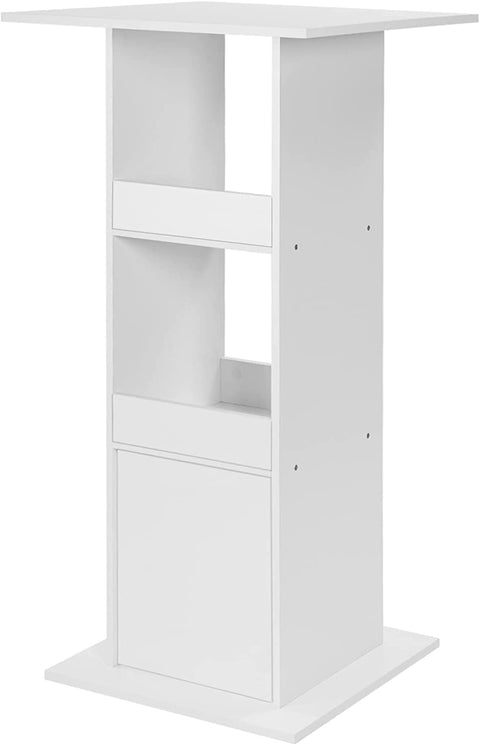 Rootz Bar Table with Storage Shelves - High-Quality Wood Multifunctional Tall Square Table - Water-Repellent & Scratch-Resistant - 60cm x 60cm x 112cm