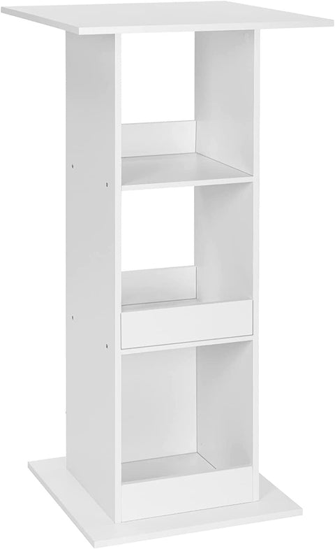 Rootz Bar Table with Storage Shelves - High-Quality Wood Multifunctional Tall Square Table - Water-Repellent & Scratch-Resistant - 60cm x 60cm x 112cm