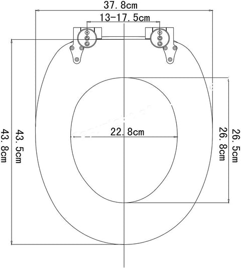 Rootz Premium Soft-Close Toilet Seat - Quiet Closing - Easy Clean - Comfort Fit - Antibacterial - Non-Slip - 37.8cm x 43.8cm