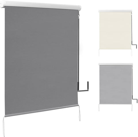 Rootz Vertical Awning - Balcony Awning - Patio Shade - UV Protection - Weather Resistant - Easy Crank System - 140x140 cm