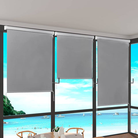 Rootz Vertical Awning - Balcony Awning - Patio Shade - UV Protection - Weather Resistant - Easy Crank System - 140x140 cm