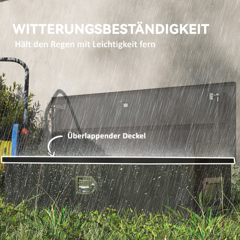 Rootz Aluminum Storage Box - Tool Box - Lockable Box - Weather Resistant - 99cm x 33cm x 25.5cm