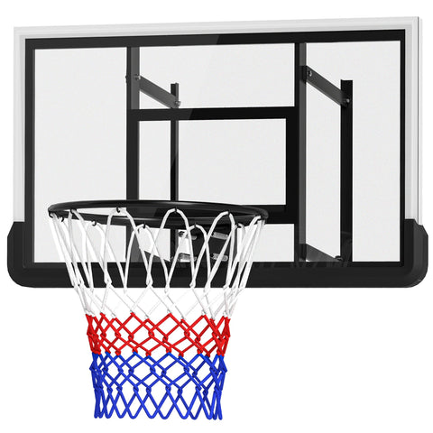 Rootz Wall Mounted Basketball Hoop - Adjustable Indoor Hoop - Shatterproof Backboard - Spring Loaded - 110cm x 70cm Back Panel